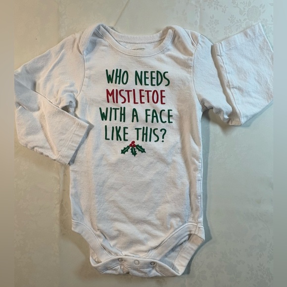 GUC 3 Body Suits: Vintage Disney Mickey Christmas; Cute Christmas; White - Picture 5 of 12